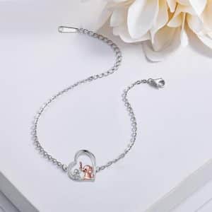 Heart-shaped Pendant Bracelet Cute Elephant Mother Bracelet Female Gift