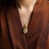Women's Palace Style Ancient White Jade Necklace