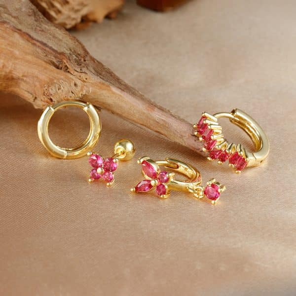 Diamond Butterfly Ear Ring Ear Clip Ear Studs Earring Set