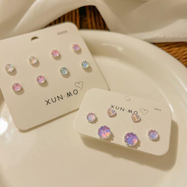 Super Colored Stud Earrings Set For Women