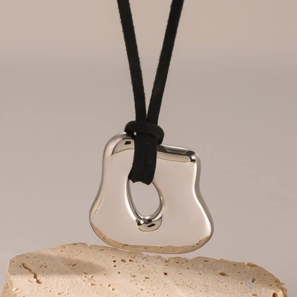 European And American Irregular Liquid Glossy Hollow Pendant Necklace