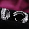 Double Row Diamond Circle Zircon Earrings