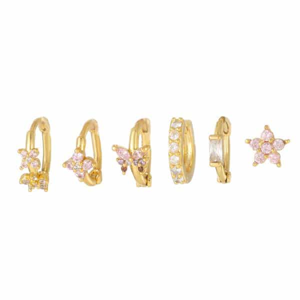 Fashion Zircon Flower Set Earrings