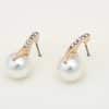 Bride Rhinestone Pearl Earrings Necklace Set Banquet Dress Jewelry