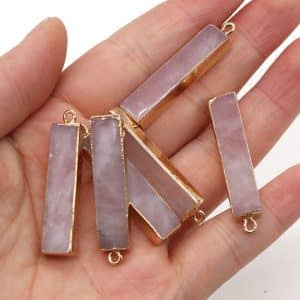 Natural Semi-precious Stone Rectangle Pendant Jewelry Accessories
