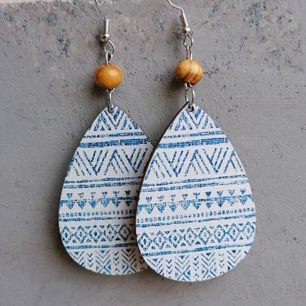 Vintage Ethnic Boho Drop Earrings Floral
