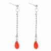 Zinc Alloy Long Tassel Drop Stud Earrings