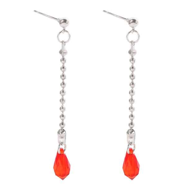 Zinc Alloy Long Tassel Drop Stud Earrings