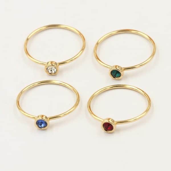 14K Gilded GF Zircon Rings Knuckle DIY Ornament Accessories Light Body Ring