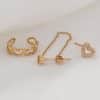 Irregular Chain Set Of Ins-style Love Ear Bone Clip Diamond Love Earrings Love Female Earrings