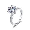 925 Sterling Silver Ring Bridal Bouquet 3 Karat Moissanite Ring