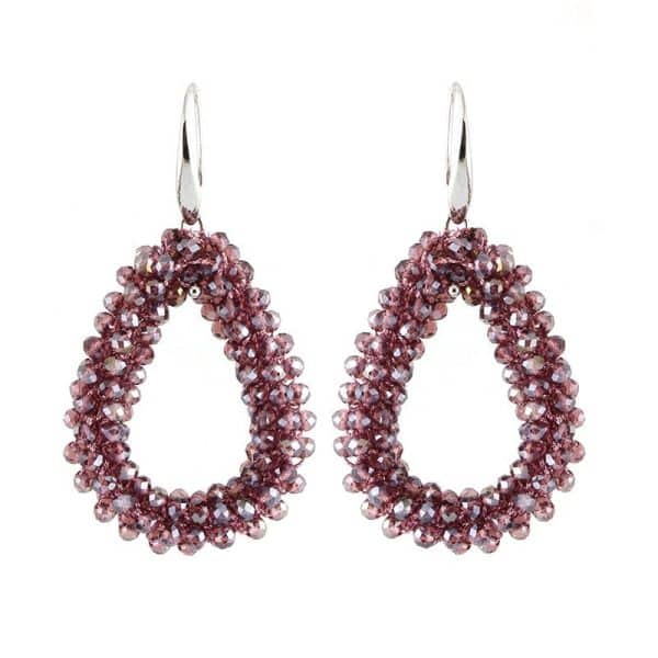 Drop-shaped Glass Crystal Earrings