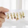 Women's Fashion Grape Lemonade Peach Fruit Center Earrings Set Of 6
