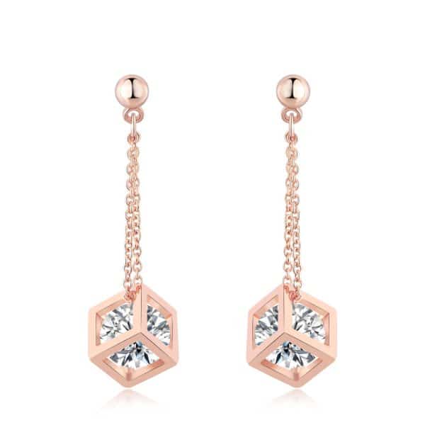 Simple And Fashionable Square Earrings With Zircon Micro-set