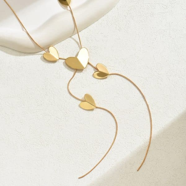 Geometric Heart Shape Multi-layer Design Pendant Clavicle Chain All-match