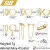 5 Pairs Gold And Silver Ring Earrings Set