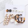 Simple 6 Pairs Of Earrings Fashion Circle Exaggerated Earrings Set