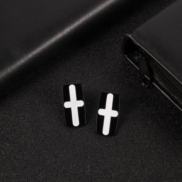 Anime Metal Rectangle Cross Drop Earrings Stud Earrings