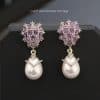 Women's Inlaid Drop-shaped Pearl Earrings