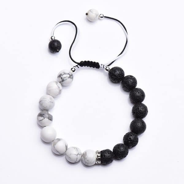 White Turquoise Volcanic Rock Couple Bracelet