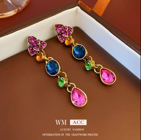 Fashion long stone earrings high quality jewelry