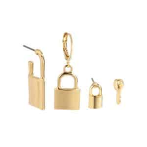 Hollow Key Lock Set Earrings Women's Personalized Small Business Pendant Earrings