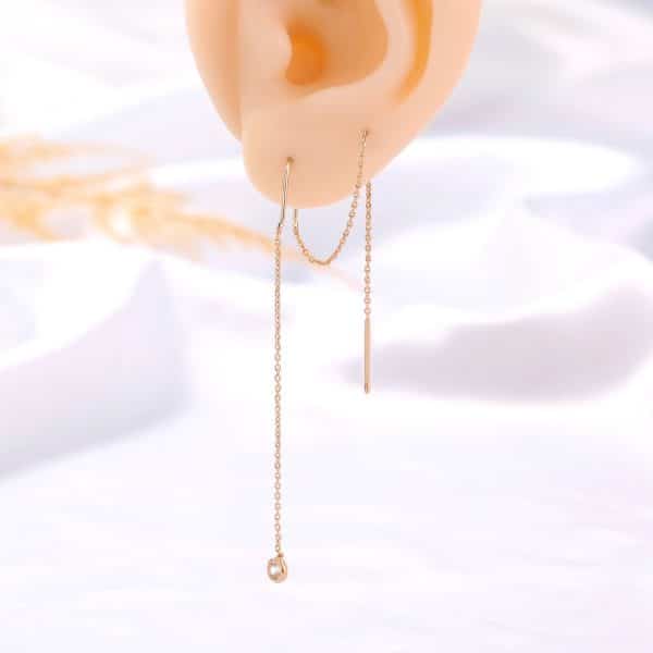Gold Long Fringed Star Copper Circle Micro-set Zircon Earrings