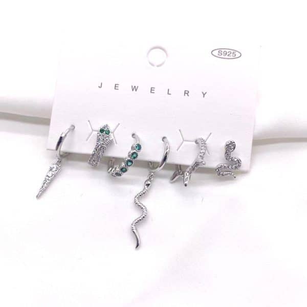 New High Grade Sense Snake-like Earring Set Punk Wind