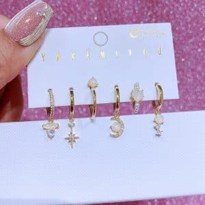 Natural Opal Ear Clip Ear Clip Six-piece Set
