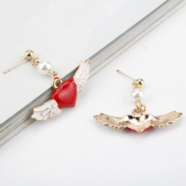 Angel Wings Personality Fashion Love Oil Drop Earrings
