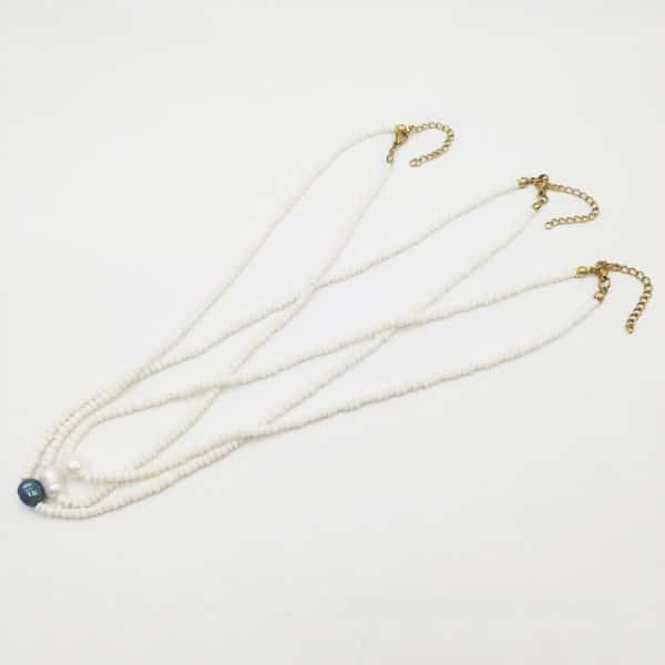 Beaded Twin Women's Pearl Necklace