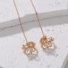 Cross Border Jewelry Wholesale Niche Design Earrings Female Fashion European And American Butterfly Copper Micro Set Zircon Long Tassel Ear Line