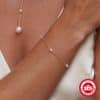 925 Sterling Silver Simple Pearl Ball Beads Bracelet All-matching Graceful
