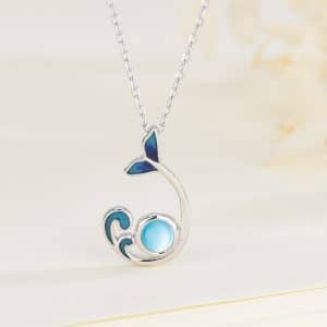 Japanese And Korean Style Fashion Artistic HAILANG Girl Heart Blue Clavicle Cross Chain
