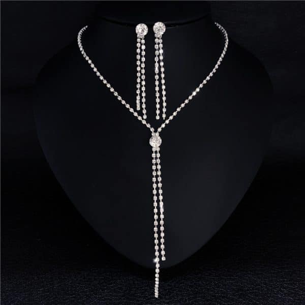 Bridal Ornament Set Wholesale Handmade Fashion Tassel Claw Chain Necklace Earrings Photography Jewelry Set