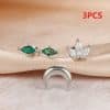 Moon Diamond Crown Stud Earring Three-piece Set