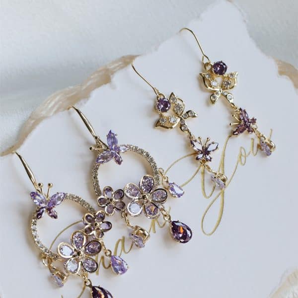 Micro-set Zirconium Diamond Temperament Sparkly Silver Needle Earrings