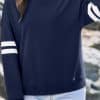 Fiery Red Varsity Striped Detail Drop Shoulder Oversized Sweatshirt