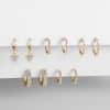 5Pair Fashion Round Twist Copper Small Hoop Earrings Set For