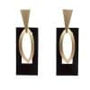 Vintage Geometric Frosty Metal Drop Earrings