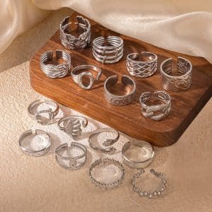 Fashion Personalized New Fishtail Palm Plaid Ring