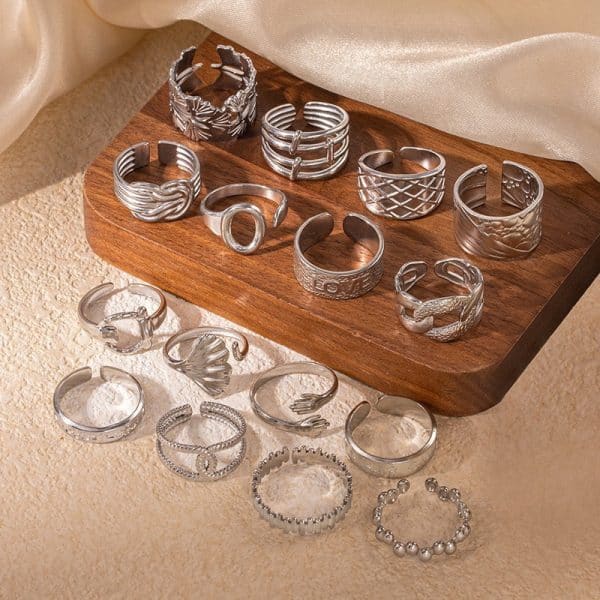Fashion Personalized New Fishtail Palm Plaid Ring
