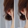 925 Silver Needle Super Fairy Full Diamond Simple Butterfly Stud Earring Set