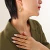 Women's Drop Stitching Pendant Earrings