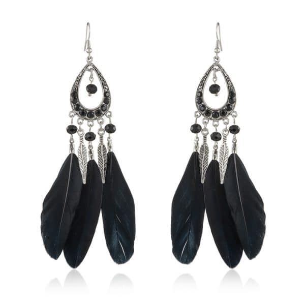 Women's Drop-shaped Feather Earrings Jewelry