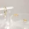 Brass Gold Plated European And American Inlaid Zircon Fashion Diamond Pendant Women's Earrings Three-piece Set