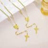 Stainless Steel Cross Pendant Necklace Sweater Chain Necklace
