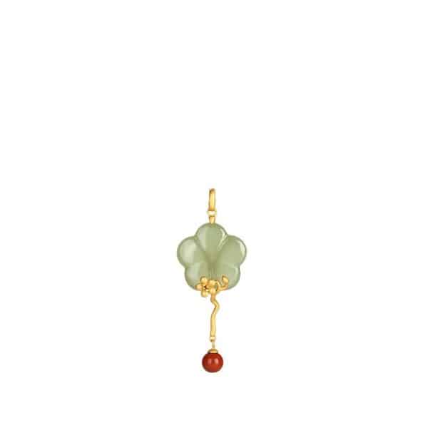 Flower Inlaid Natural Hetian Jade Clavicle Chain