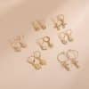 Multi-element Cross Eye Set Earrings Ins Pastoral Style
