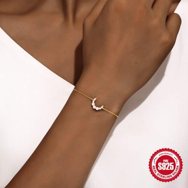 Fashion Moon Necklace Bracelet Earrings Set